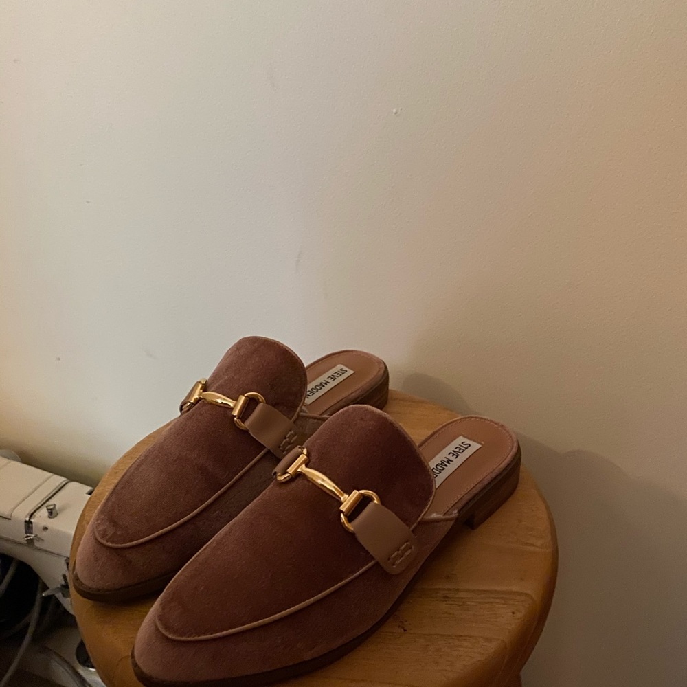 Steve Madden Mauve/blush pink velvet loafers - Picture 2 of 3